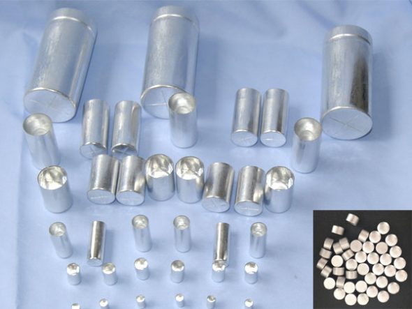 aluminum slugs for electric capacitor